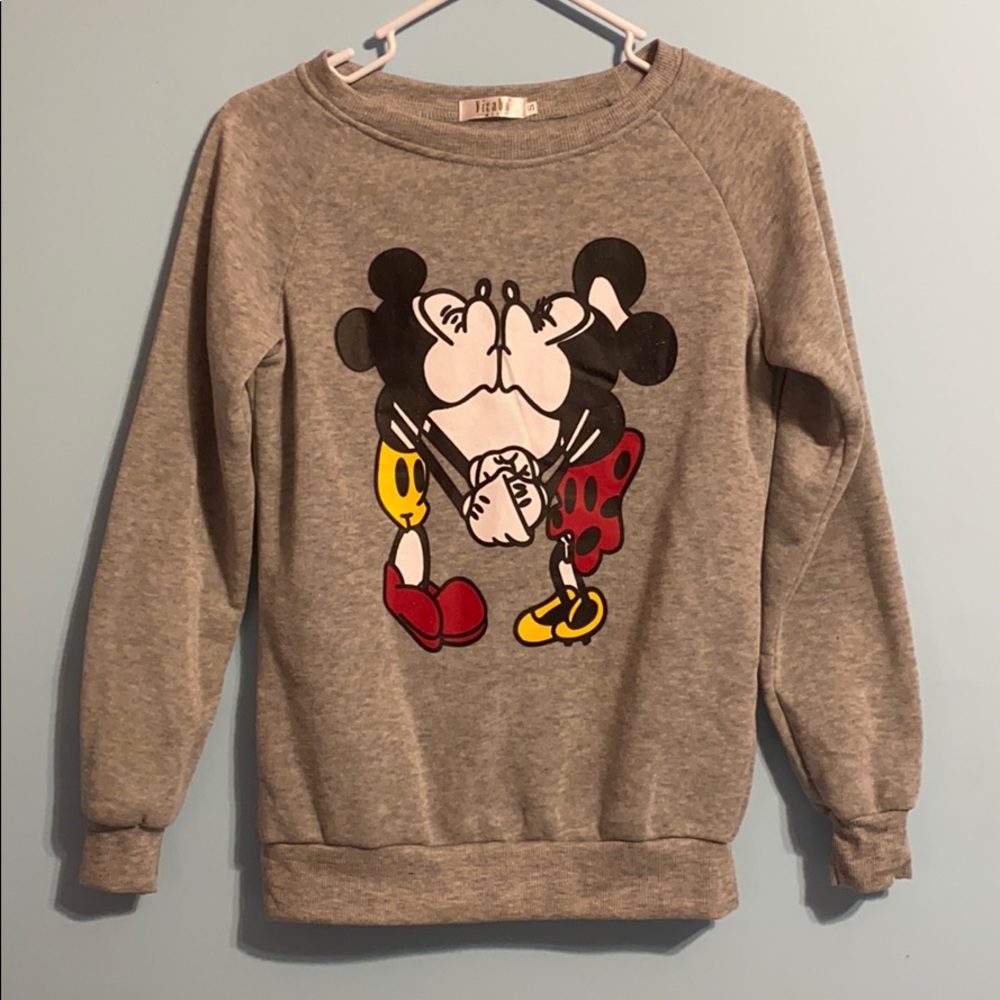 Mickey and Minnie Kissing Sweatshirt